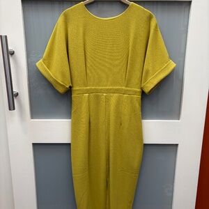 Chartreuse Green Yellow 2 ASOS Slit Dress with V Back